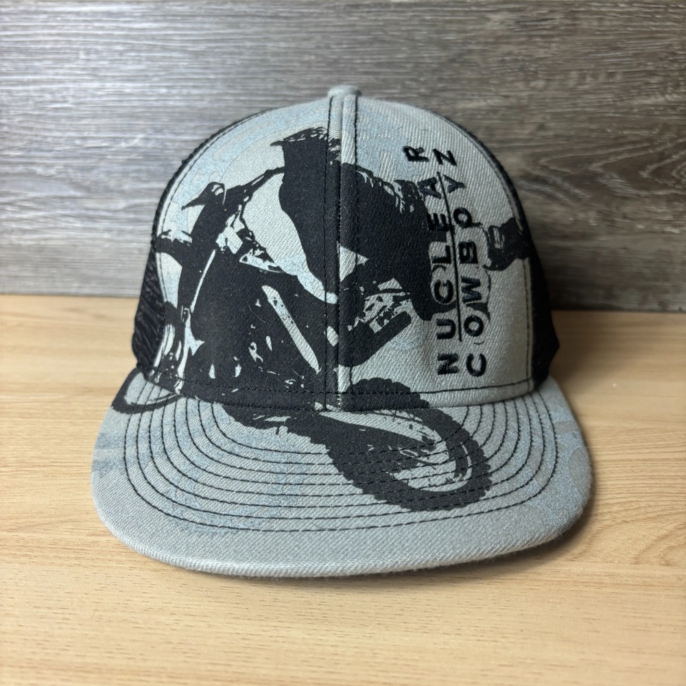 Nuclear Cowboyz Hat Cap Snapback Gray Motorcycle Biking Adjustable